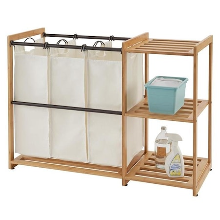 Trinity Trinity TBFPBR-2100 3-Bag Bamboo Laundry Station; Dark Bronze - 29.5 x 41.5 x 17 in. TBFPBR-2100
